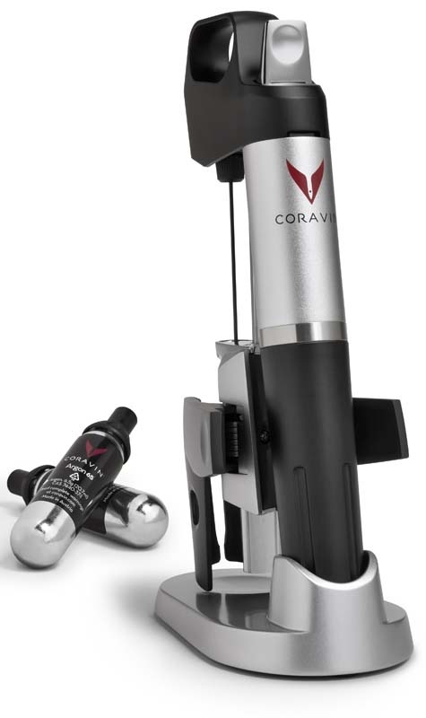 This undated photo provided by the U.S. Consumer Product Safety Commission shows the Coravin 1000 Wine Access System. The devices are being recalled because they can cause wine bottles to break during pressurization, posing a risk of lacerations. (AP Photo/U.S. Consumer Product Safety Commission)