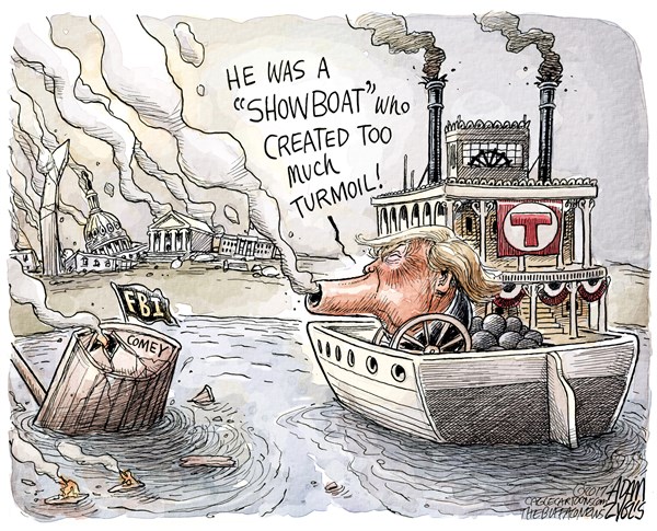 Editorial cartoon: He was a ‘showboat’ who created too much turmoil