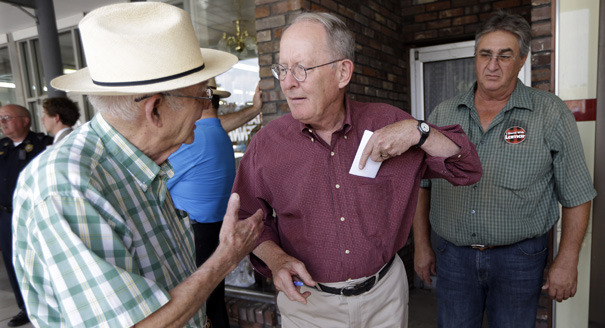 Sen. Lamar Alexander, campaigning for reelection in Tennessee, is concerned terrorists might set up save havens in Ebola ravaged nations. AP Photo
