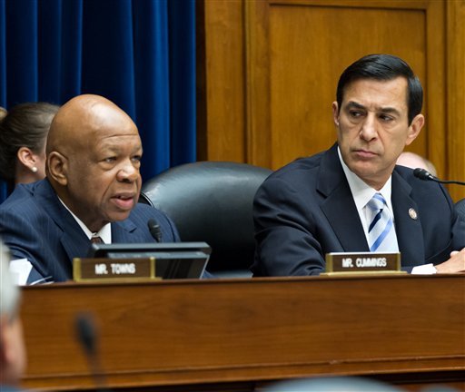 House Oversight and Government Reform Committee Chairman Darrell Issa, R-CA, and Ranking Minority Member Elijah Cummings, D-MD (left) have jointly addressed a number of pointed questions to the Justice Department on executive branch compliance with the Freedom of Information Act. (AP Photo)