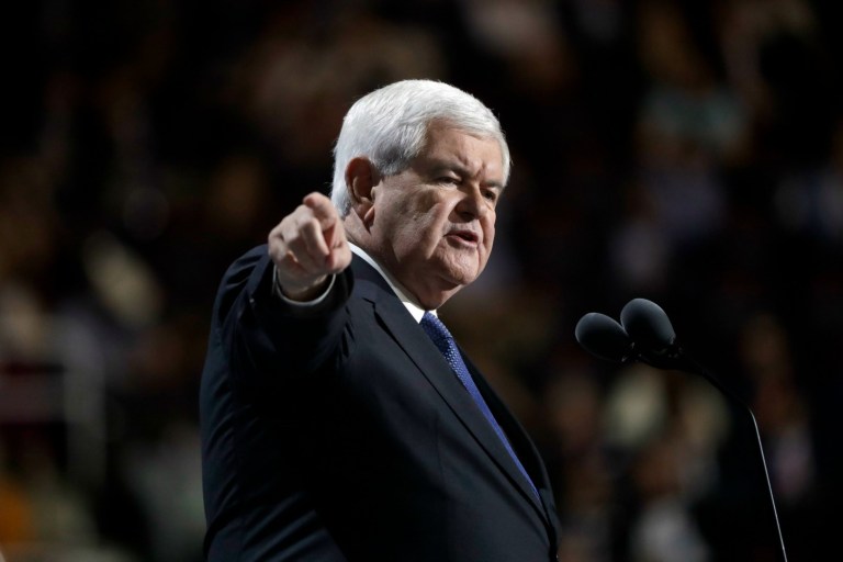 Newt Gingrich said the days before the election will unveil a sharp contrast between candidates. (AP Photo/Matt Rourke)