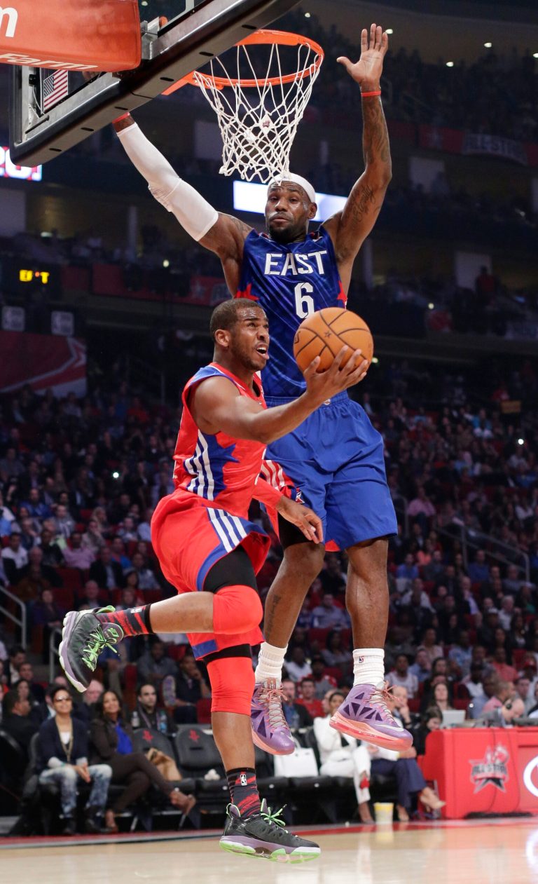 Eric Gay/AP
Chris Paul finished with 20 points and 15 assists was named MVP after the West beat LeBron James and the East in the All-Star Game on Sunday/