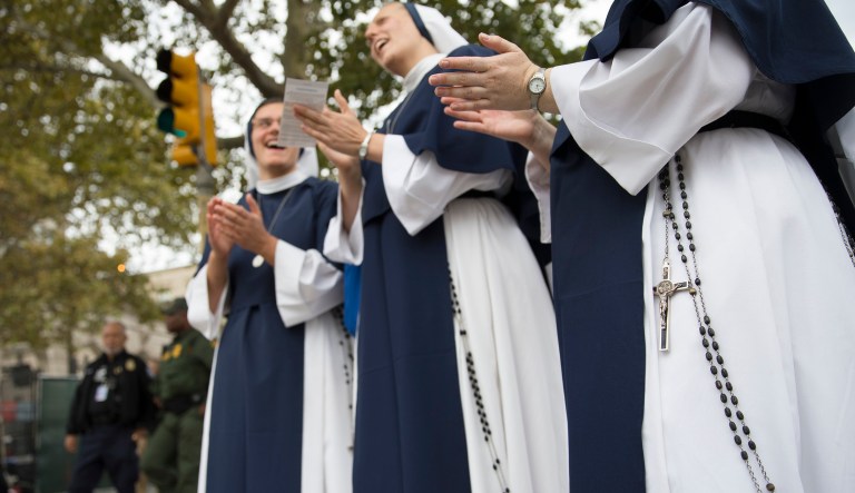 The letter, organized by the Catholic social justice organization NETWORK, was sent to senators Monday and signed by 7,150 Catholic sisters. (AP Photo/John Minchillo)