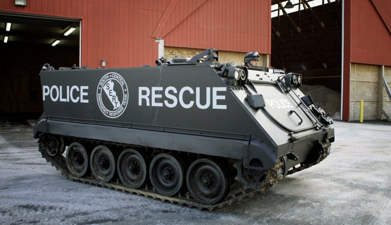 Equipment worth nearly $460 million was transferred to state and local police in 2013 alone. (AP Photo/Matt Rourke)