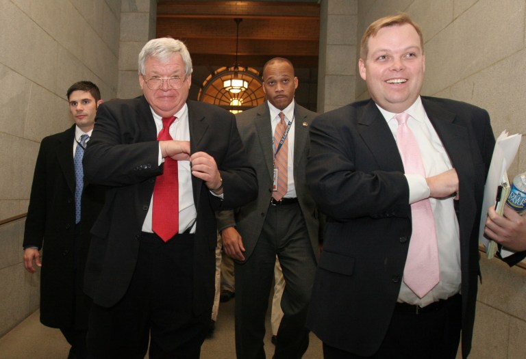 Bonjean (right) will serve as a communications adviser focused on defending Trump's appointments against Dem attacks. (AP Photo/Lauren Victoria Burke)