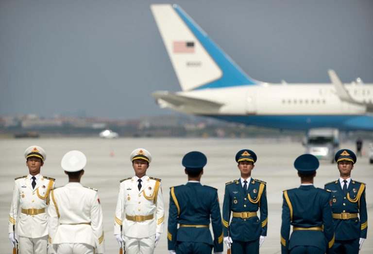Obama traveled to China for the G-20 summit last week, but they didn't provide a staircase to descend from the main exit of Air Force One as is customary. (AP Photo)