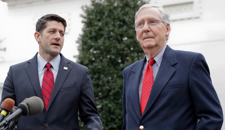 House Speaker Paul Ryan and Senate Majority Leader Mitch McConnell said they are pushing forward with their policy agenda despite White House 