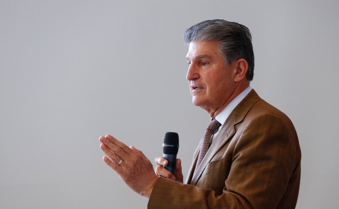 Due process is what's killing us right now," said Sen. Joe Manchin, D-W.Va. (AP Photo/Paul Sancya)