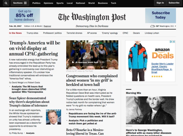 The Washington Post unveiled its new slogan, 
