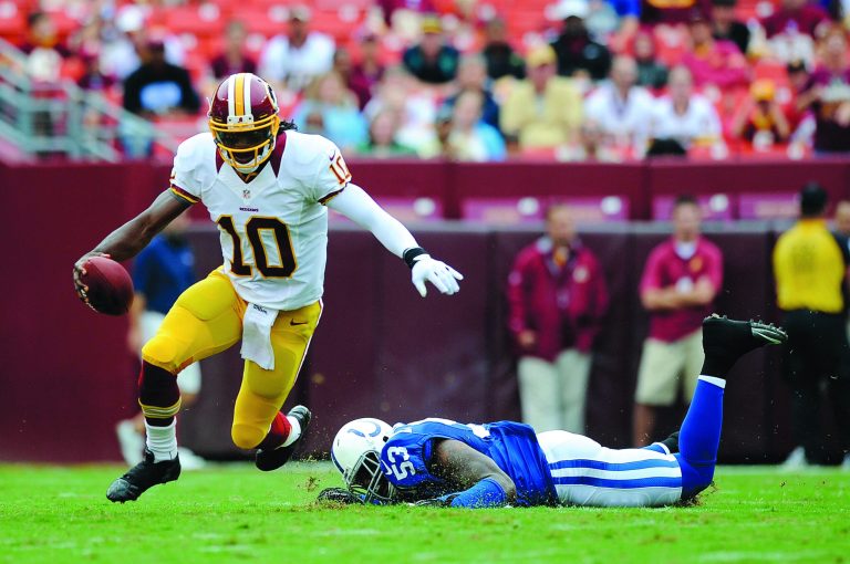 Patrick McDermott/Getty Images
Washington Redskins rookie quarterback Robert Griffin III completed 11 of 17 passes for 74 yards against the Colts on Saturday.