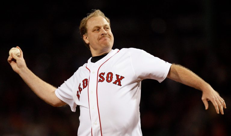 The Cruz presidential campaign unveiled a new ad defending Curt Schilling, the former All-Star Boston Red Sox pitcher, who was fired by ESPN. (AP Photo/Winslow Townson)