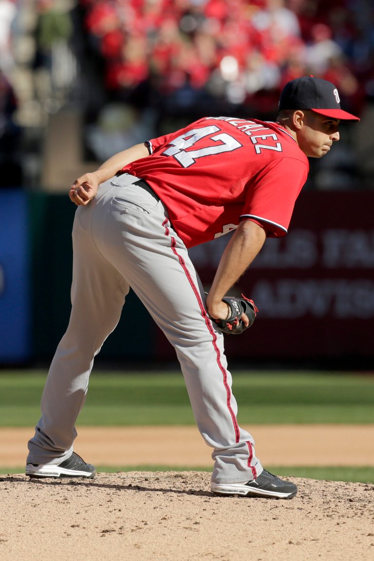 Charlie Riedel/AP
The Washington Nationals will turn to Gio Gonzalez to start Game 5 of the NLDS against the St. Louis Cardinals. 
