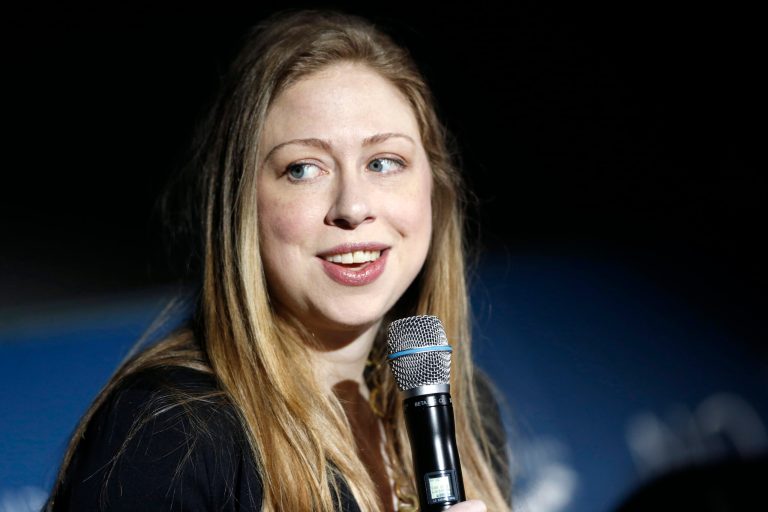 FILE - This June 23, 2014, file photo shows Clinton Foundation Vice Chair Chelsea Clinton as she speaks at the Colorado Museum of Nature and Science, in Denver. Like her parents, Chelsea Clinton has become a sought-after speaker who can generate large fees for her appearances. The 34-year-old Clinton, the daughter of the former president and ex-secretary of state, can command as much as $75,000 per speech. (AP Photo/Brennan Linsley, File)