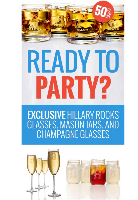 Ready for Hillary Fire Sale: 50% Off Champagne Glasses