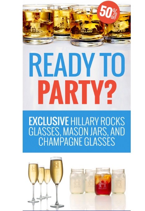 Ready for Hillary Fire Sale: 50% Off Champagne Glasses
