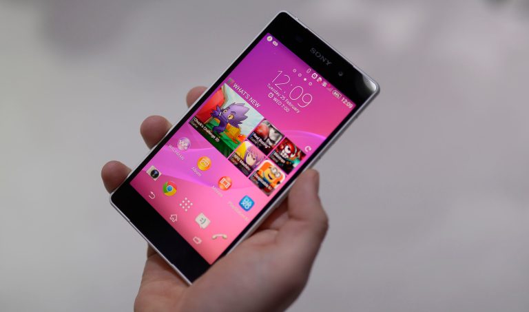 A man shows the new Sony Xperia Z2 at the Mobile World Congress, the world's largest mobile phone trade show in Barcelona, Spain, Tuesday, Feb. 25, 2014. Expected highlights include major product launches from Samsung and other phone makers, along with a keynote address by Facebook founder and chief executive Mark Zuckerberg. (AP Photo/Manu Fernandez)