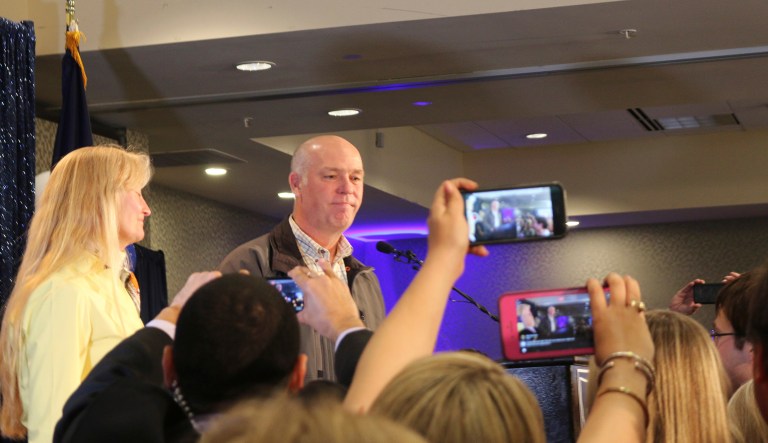 The Guardian's Ben Jacobs got a new pair of glasses after Gianforte body-slammed him on the eve of Montana's special election. (AP Photo/Bobby Caina Calvan)
