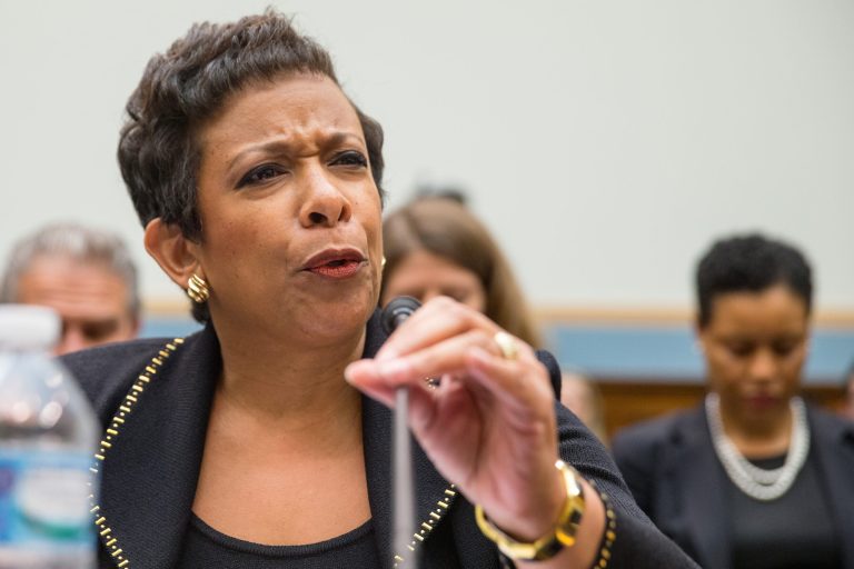 Attorney General Loretta Lynch dodged a wide variety of questions Tuesday on the grounds of a Justice Department policy against commenting on potentially ongoing investigations. (AP Photo/Andrew Harnik)