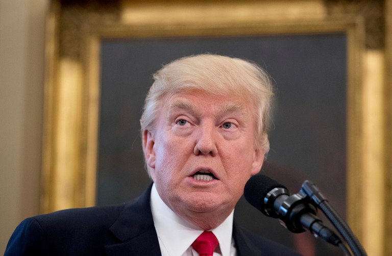 President Trump previewed the massive infrastructure package he hopes to get through Congress this year. (AP Photo/Andrew Harnik)