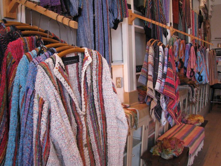   This June 7, 2012, photo shows items woven by artist Nancy Lee Kaufman in her shop in Hannibal, Mo. Kaufman moved from Santa Fe., N.M. to Hannibal after hearing other artists talk about living in the riverfront town known mostly for its favorite son, Mark Twain. (AP Photo/The Courier-Post, Mary Lou Montgomery)  