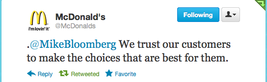 McDonald’s hits Bloomberg over soft drink ban