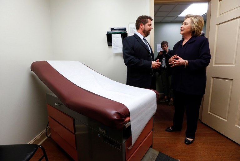 A state director for Donald Trump's campaign said that Hillary Clinton is not healthy, and is highly likely to die during her first year in the White House. (AP Photo/Paul Sancya, File)