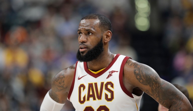 Cleveland Cavaliers' LeBron James has been vocal in his advocacy for racial equality and his opposition to President Trump. (AP Photo/Darron Cummings)