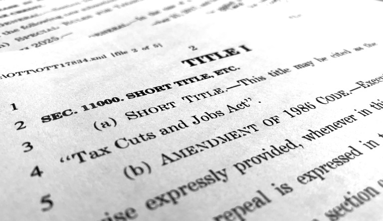 In this Dec. 4, 2017, photo, part of the Republican Senate bill 