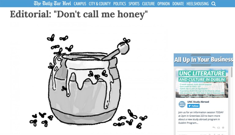 A recent editorial in the University of North Carolina at Chapel Hill's official student school newspaper says that calling someone 