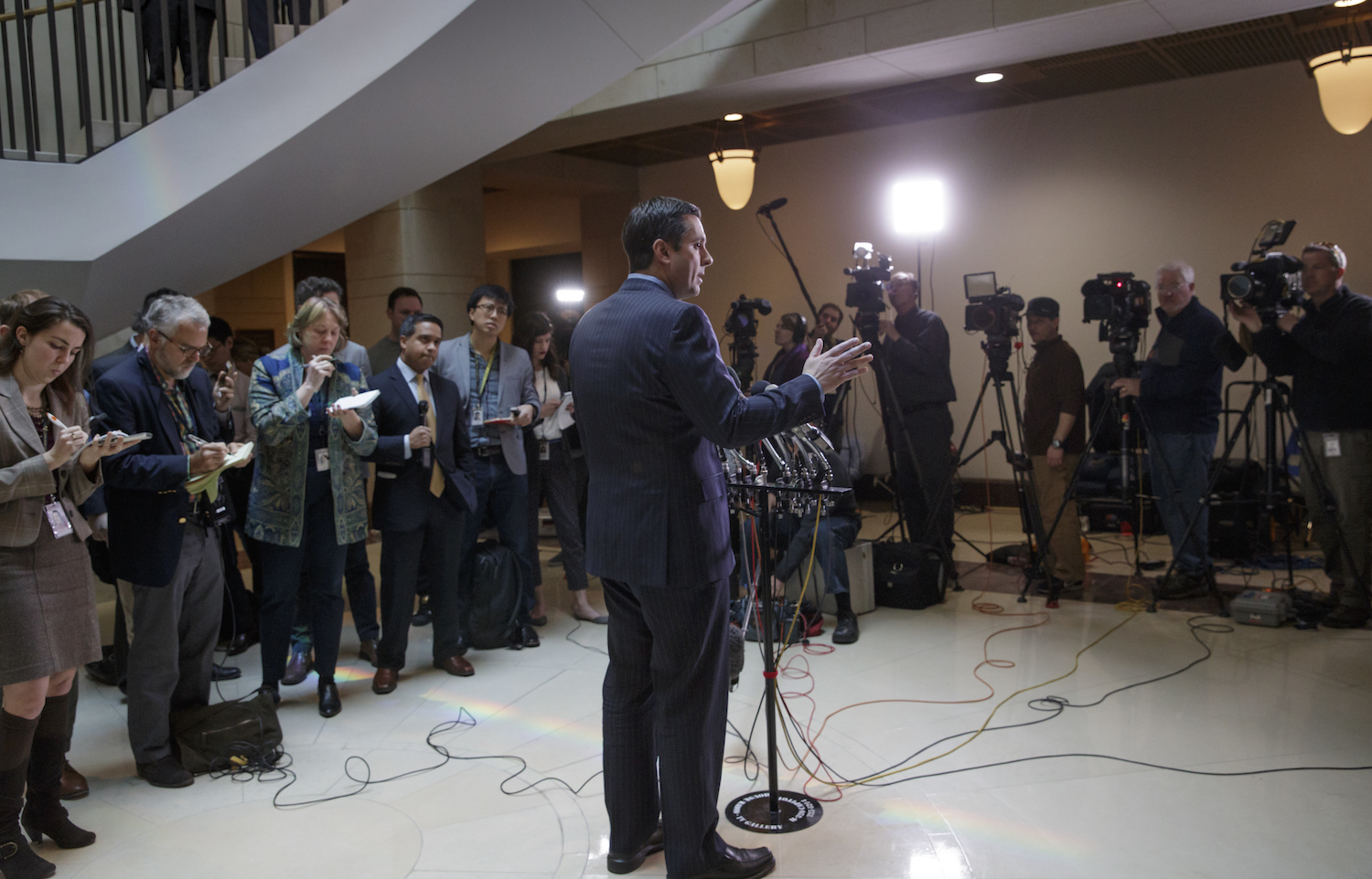 In presser on Trump team surveillance, Nunes referred to earlier spying on Israeli officials