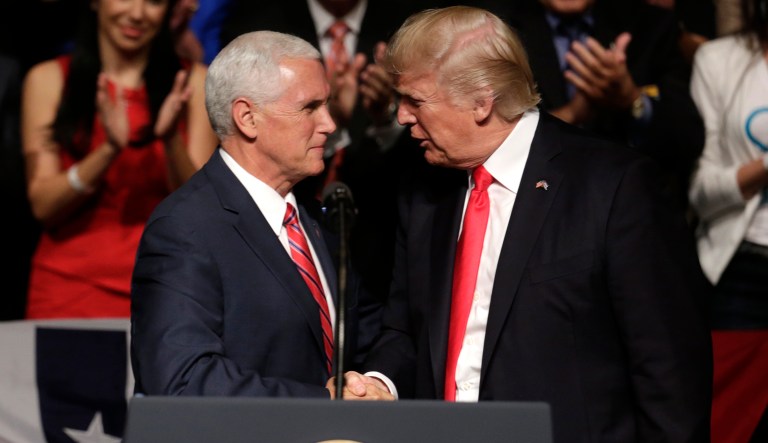 Pence's office released a statement highlighting the fact that he wasn't on the Republican ticket when Trump Jr.'s meeting about Hillary Clinton with a Russian lawyer took place. (AP Photo/Lynne Sladky)