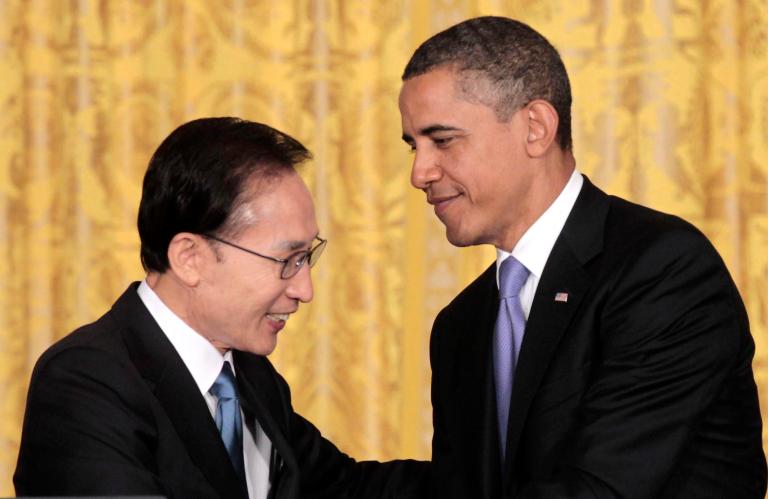 Obama, Lee hail Korean trade deal at White House