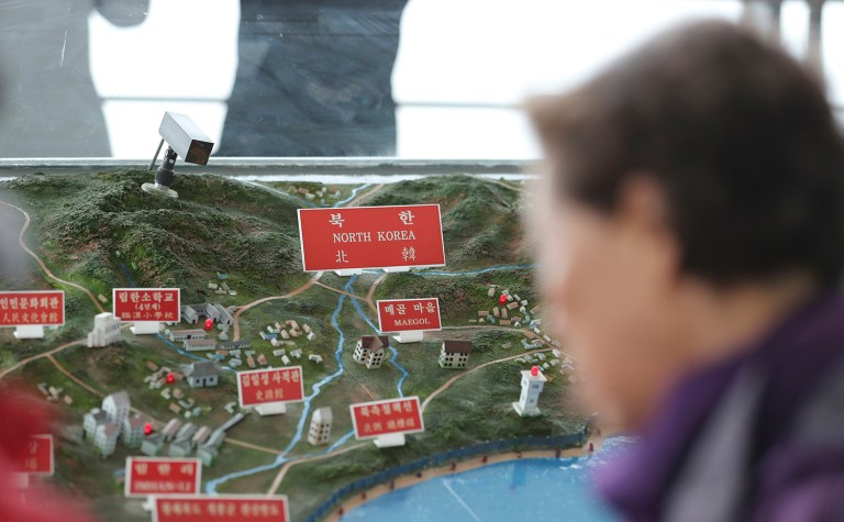 The launch comes less than two weeks after Kim Jong Un's regime attempted its last missile launch test. (AP Photo/Lee Jin-man)