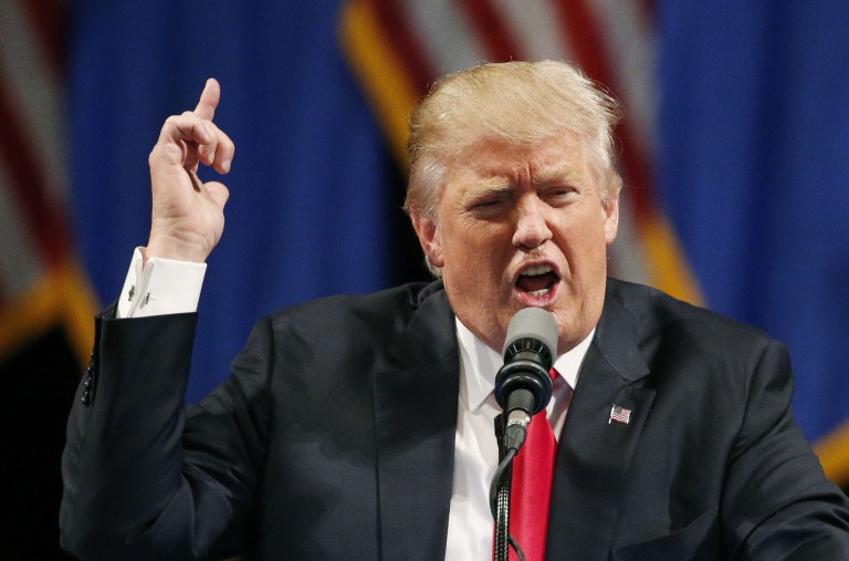 The majority of voters who were questioned believe Donald Trump's stance on national security is the best. (AP Photo/John Locher)