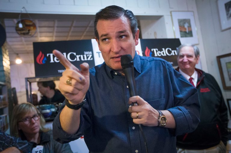 Cruz fielded an unusual series of questions in New Hampshire about partying on Thursday. (AP Photo/John Minchillo)