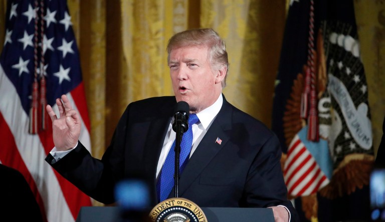 Trump recognized Jerusalem as the capital of Israel and endorsed embattle Alabama Senate candidate Roy Moore. (AP Photo/Alex Brandon)