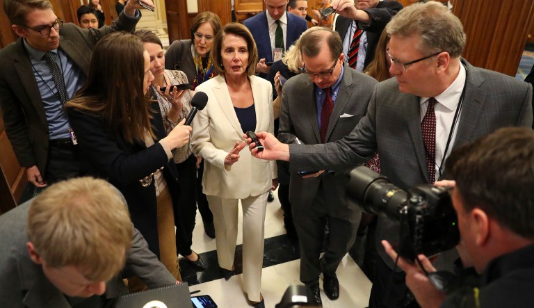 House Minority Leader Nancy Pelosi of Calif., staged a record-breaking speech in order to pressure Republicans into allowing a vote on protecting DACA recipients. But even as Democratic leaders like her plan to vote against the budget measure, she isn't actively pushing her fellow Democrats to vote against it. (AP Photo/Pablo Martinez Monsivais)