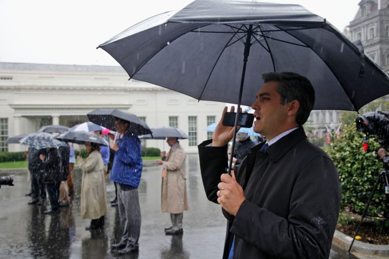 Jim Acosta of CNN has been accused of exaggerating his problems with the White House. (AP Photo/Charles Dharapak)