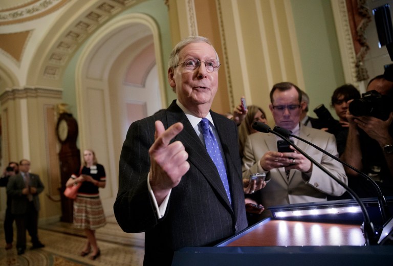Senate Majority Leader Mitch McConnell, R-Ky., blasted the Democratic minority's upcoming 