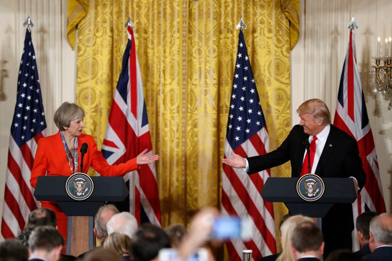 President Trump accepted an invitation from British Prime Minister Theresa May to visit the United Kingdom. (AP Photo/Pablo Martinez Monsivais)