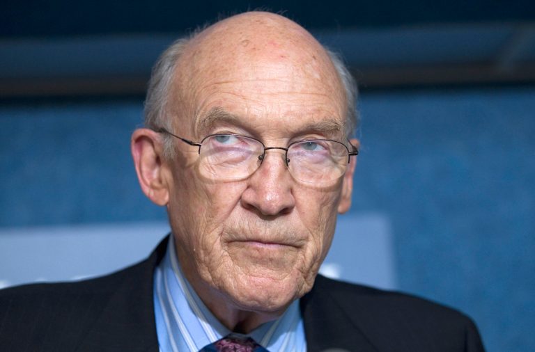 FILE - In this Sept. 12, 2011, file photo former Wyoming Sen. Alan Simpson speaks in Washington. Politicians Ã?have been tickling their constituents for so long,Ã? says Simpson, that neither voters nor campaigns know another way, particularly after a decade marked by multiple tax cuts, two new foreign wars, a new Medicare drug program, a severe economic downturn and, predictably, soaring annual deficits. Simpson co-chaired a bipartisan commission that in 2010 recommended spending overhauls and tax increases only to watch the Obama Administration and congressional leaders praise their effort but ignore the plan. (AP Photo/Evan Vucci, File)