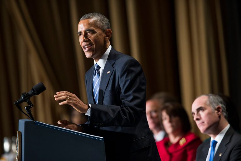 President Barack Obama speaks during the National Prayer Breakfast in Washington, Thursday, Feb. 5, 2015. The president condemned those who seek to use religion as a rationale for carrying out violence around the world, declaring Thursday that 