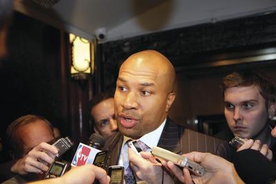 David Karp/AP
Union president Derek Fisher and the players were unable to reach a deal with the owners after a long negotiation session Monday.