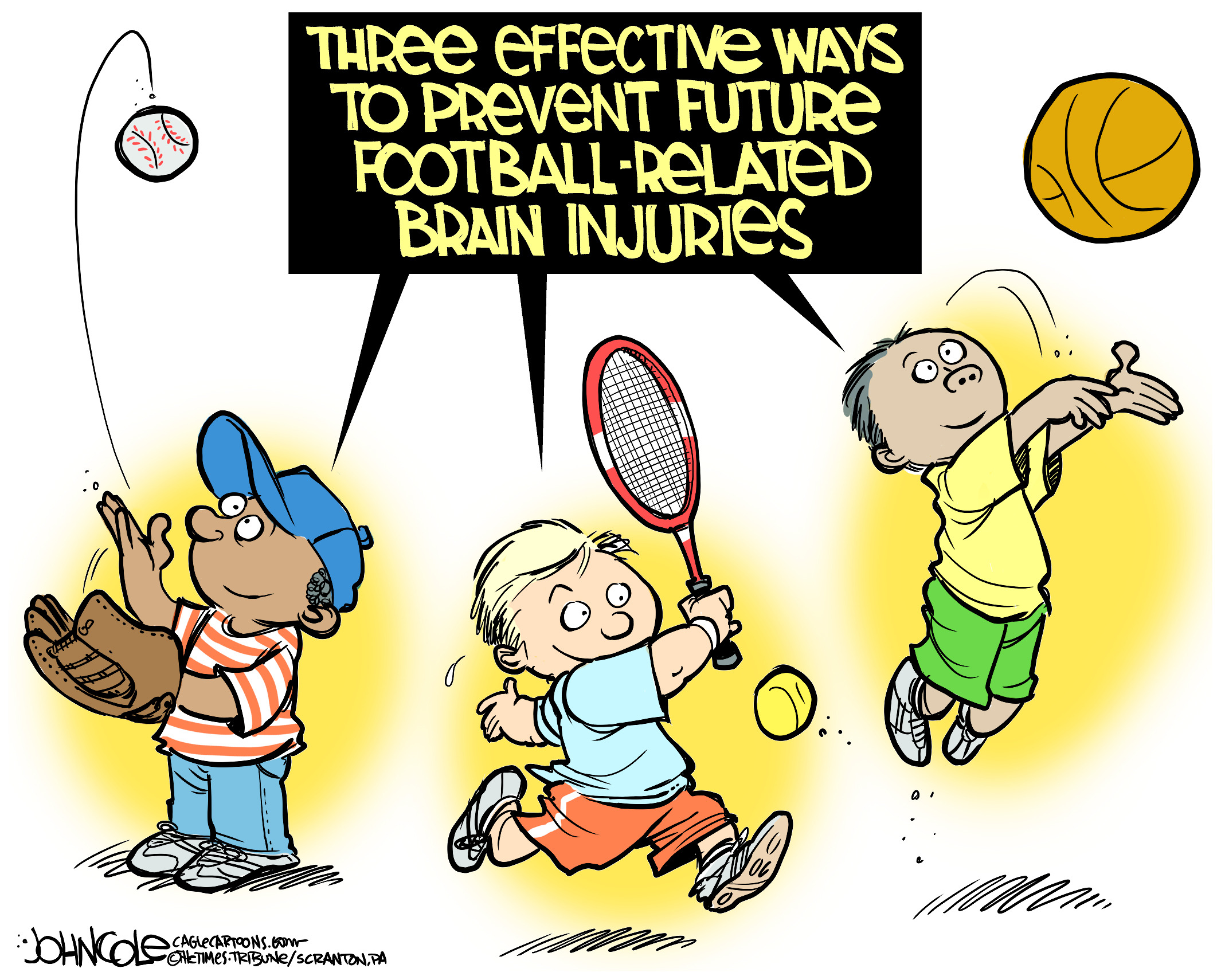Editorial cartoon: Brain injuries