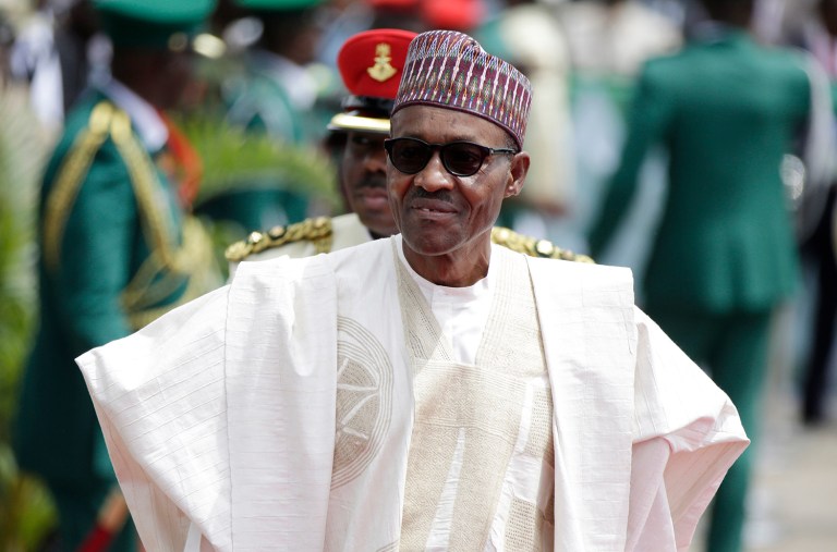 Nigerian President Muhammadu Buhari said the Boko Haram extremist group has finally been crushed. (AP Photo/Sunday Alamba, File)