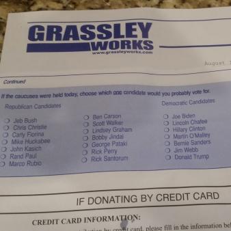 Grassley Lists Trump as a Democrat, Forgets Cruz