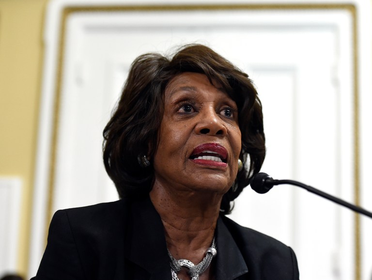 Rep. Maxine Waters was in the middle of talking about the Securities and Exchange Commission when the switch took place. (AP Photo/Molly Riley)