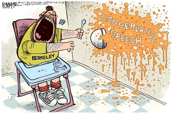 Editorial cartoon: Conservative speech