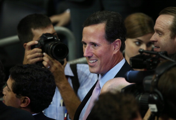 TAMPA, FL - AUGUST 29:  Former U.S. Sen. Rick Santorum attends the third day of the Republican National Convention at the Tampa Bay Times Forum on August 29, 2012 in Tampa, Florida. Former Massachusetts Gov. Mitt Romney was nominated as the Republican presidential candidate during the RNC, which is scheduled to conclude August 30.  (Photo by Scott Olson/Getty Images)