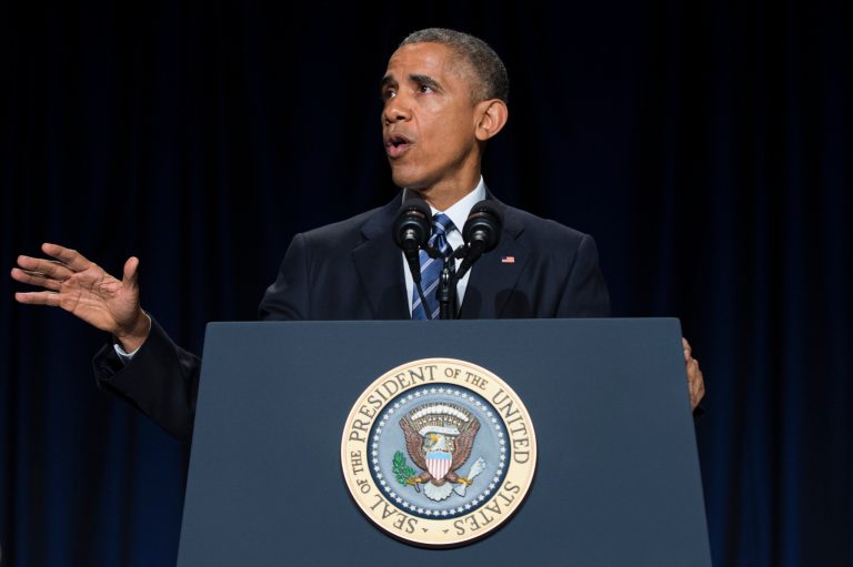 President Barack Obama speaks during the National Prayer Breakfast in Washington, Thursday, Feb. 5, 2015. The president condemned those who seek to use religion as a rationale for carrying out violence around the world, declaring that 